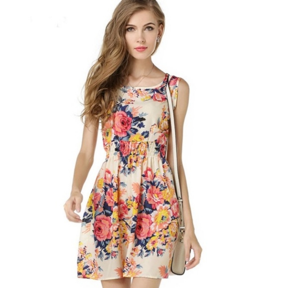 Beautiful floral sleeveless dress